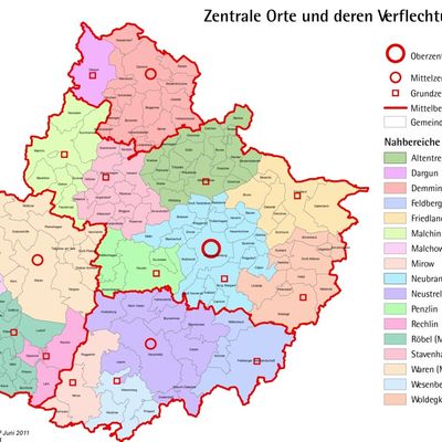 Bild vergr&ouml;&szlig;ern: Zentrale Orte und deren Verflechtungsbreiche
